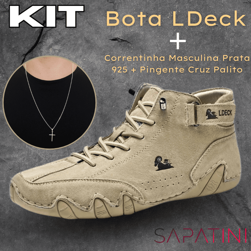 Bota Ldeck™ Conforto Ortopédico Incomparável + Corrente de Prata (.925) com Pingente Cruz