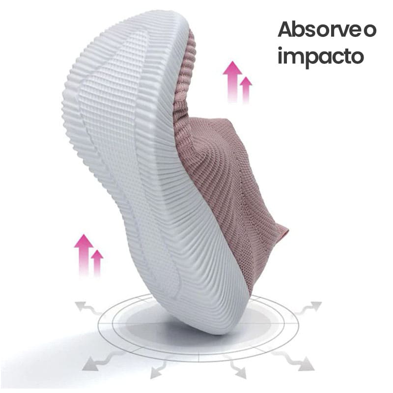 Tênis Ortopédico Feminino MeiaFlex™ [Ultra Leve e Respirável]